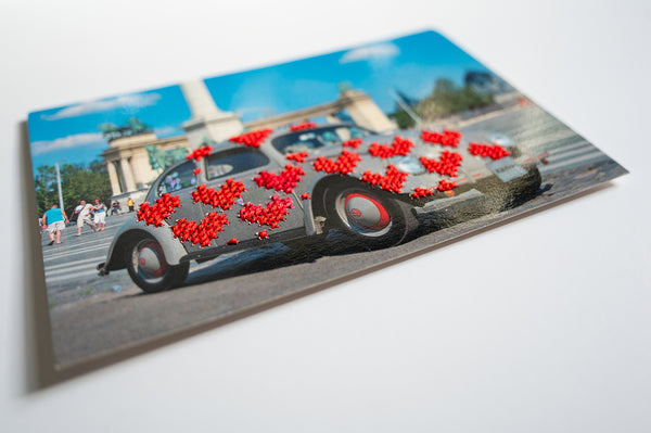 Love Bug: Red Hearts and Red Trim