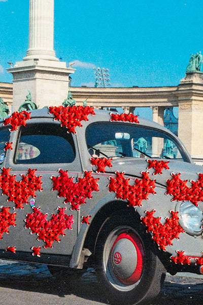 Love Bug: Red Hearts and Red Trim