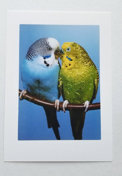 "Budgies" - dual-sided art print, open edition