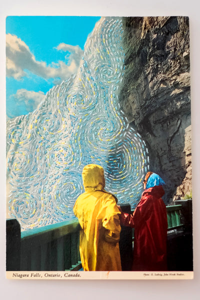 The falls, infused with sunshine