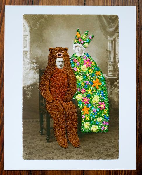 The queen and the bear - limited edition print (two size options)