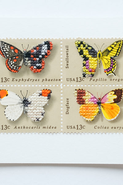 Stitched stamps: Butterflies