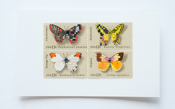 Stitched stamps: Butterflies